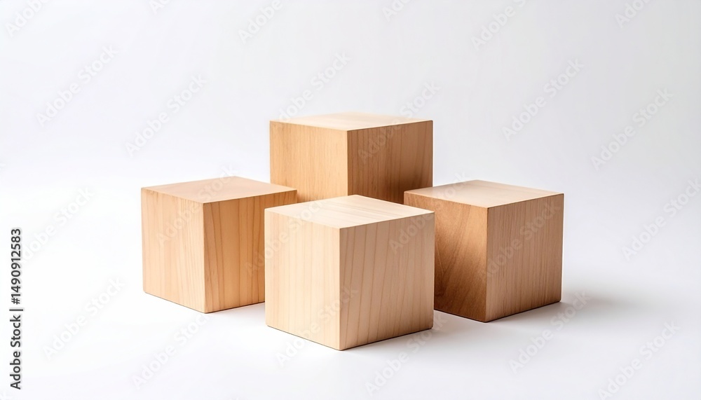 Fototapeta premium Wooden Display Cubes.