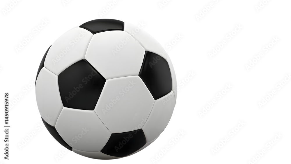 Naklejka premium Classic black and white soccer ball isolated on transparent background