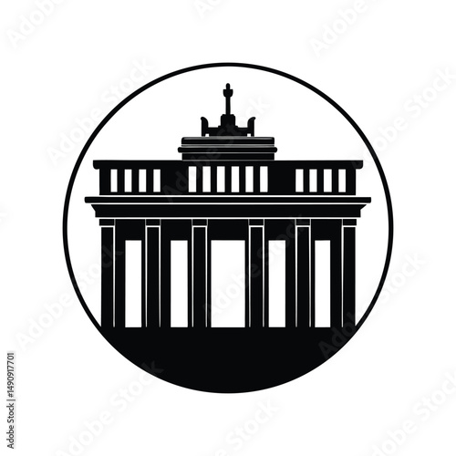 Brandenburg gate silhouette icon vector art illustration