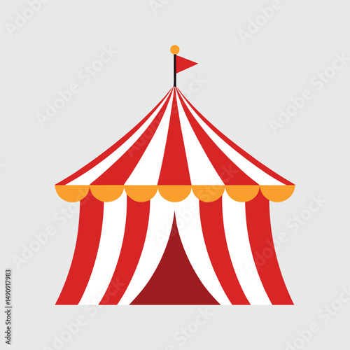 Colorful circus tent vector art illustration