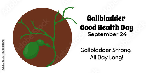 Gallbladder Good Health Day, horizontal poster, banner or flyer about medicine and health
