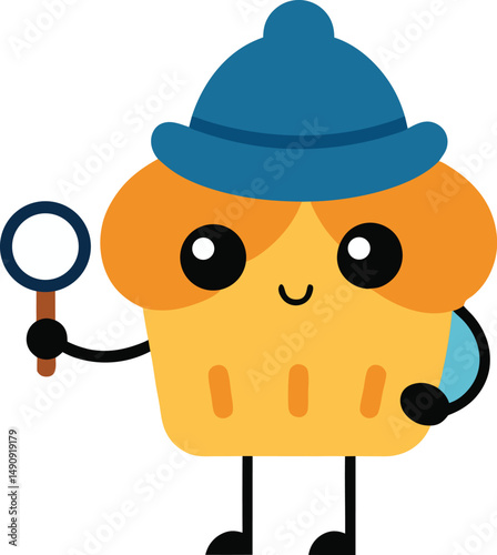 cartoon detective with magnifying glass