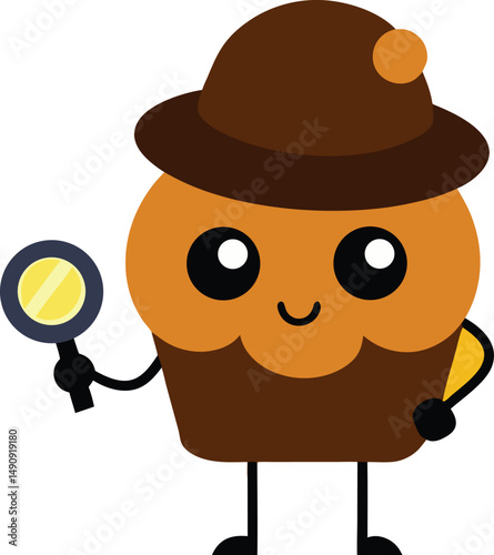 cartoon detective with magnifying glass