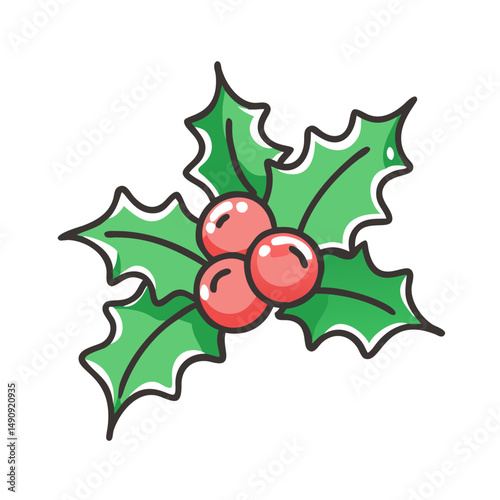 christmas holly berry icon, christmas holly berry vector illustration-simple illustration of christmas holly berry, perfect for christmas holly berry logos and icons
