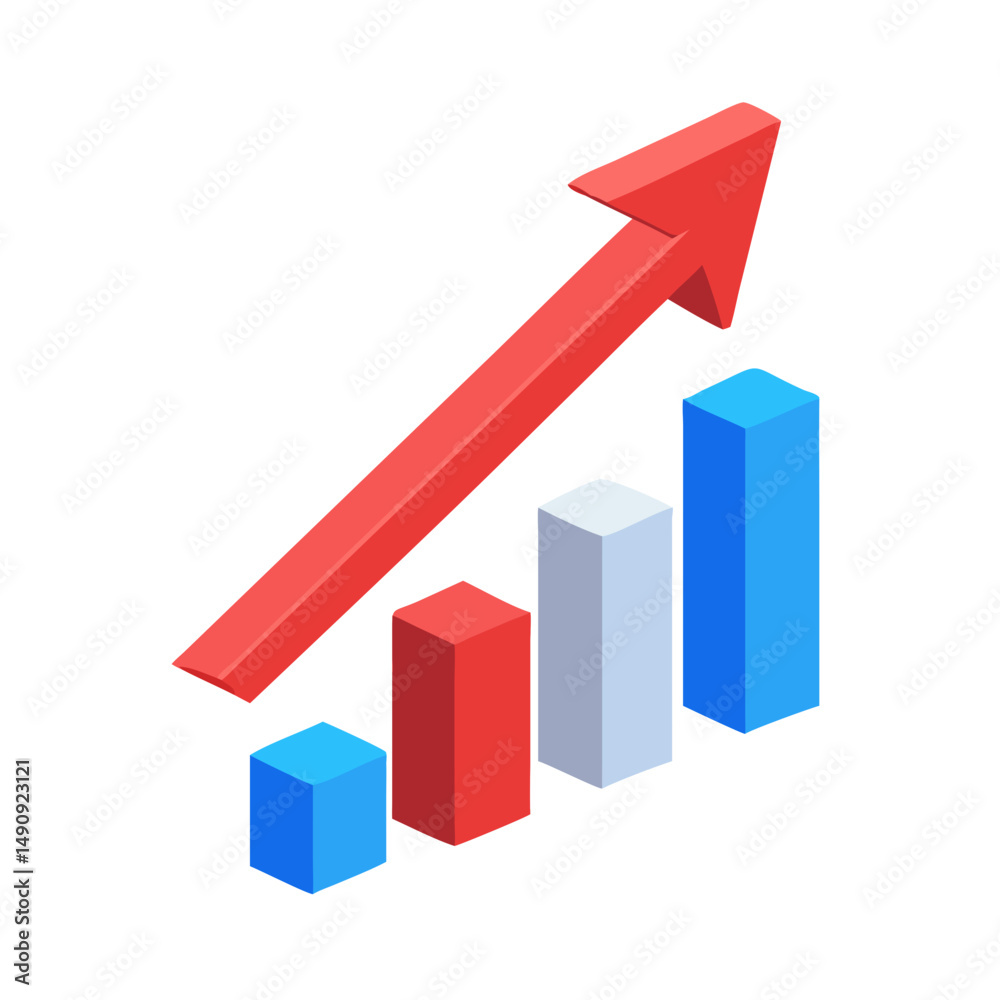 business graph with arrow, Upward Trending Bar Graph business graph with arrow, Upward Trending Bar Graph