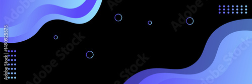 template banner with blue gradient color. design with liquid shape. Dari color background.