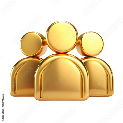Golden Team Collaboration Teamwork Unity Success Icon isolated on transparent background