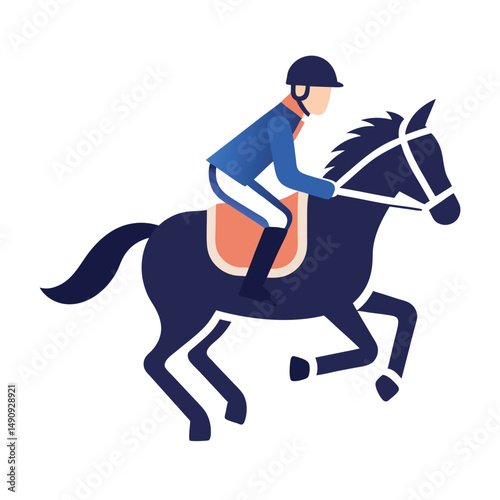 Horse Riding Icon ? Premium Jockey Clipart, Flat Vector, Cartoon and Line Art Design 2.eps