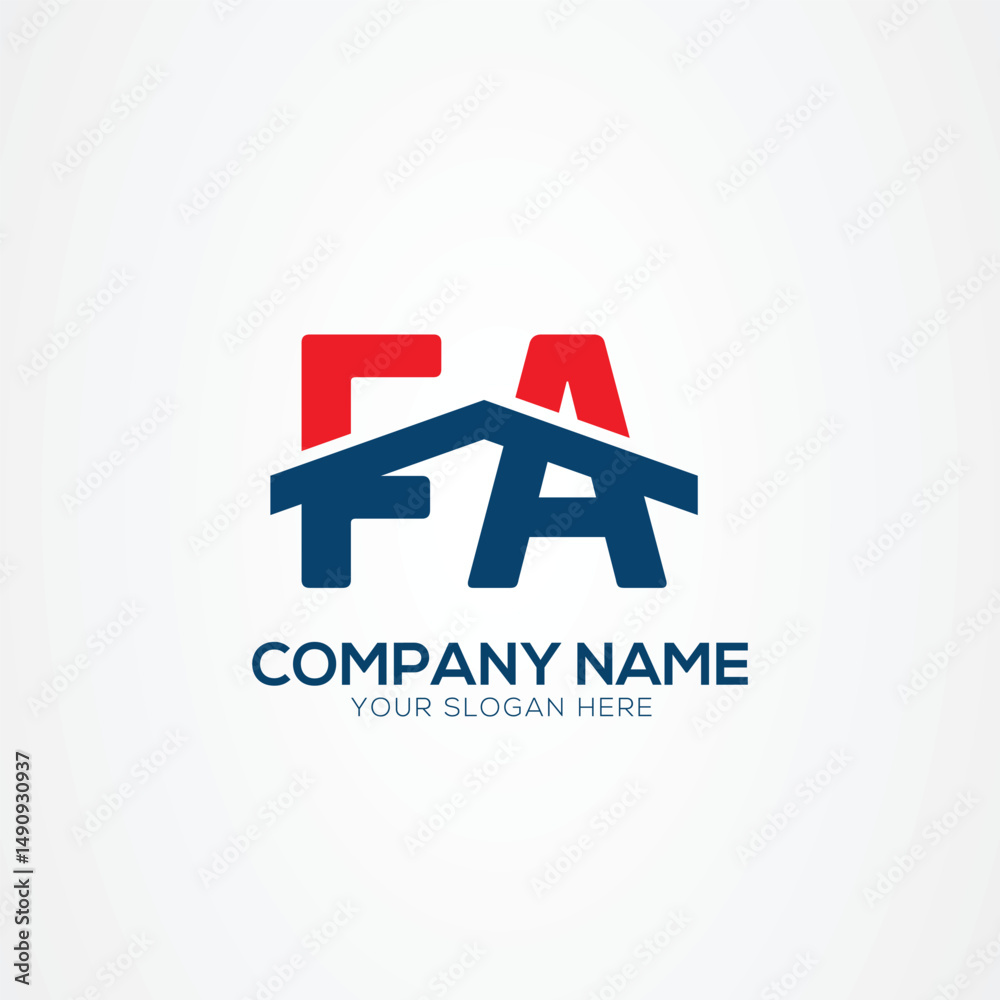 Obraz premium FA House Logo Design: A modern and sleek logo concept featuring the letters 