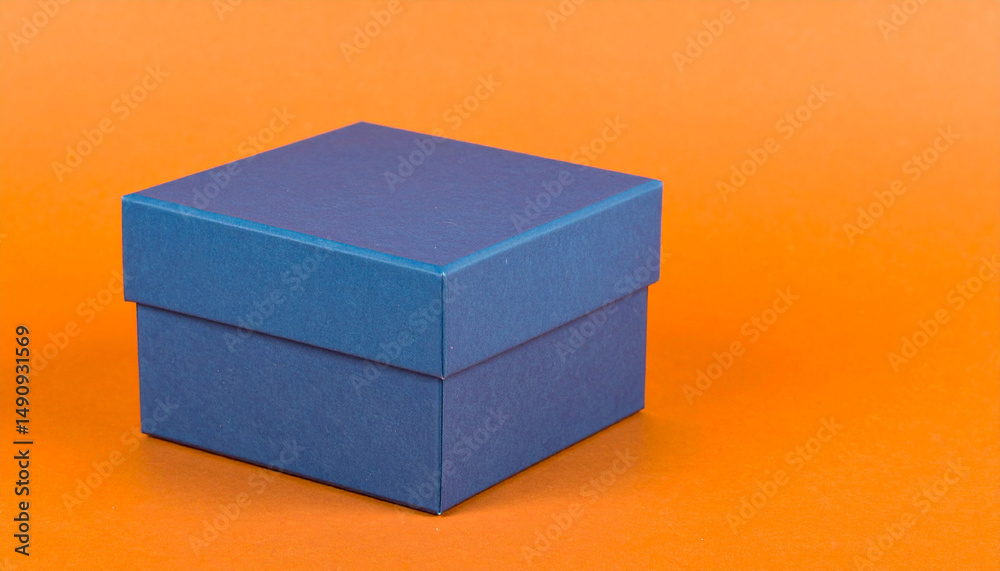 Fototapeta premium Textured Blue Cube Box Orange
