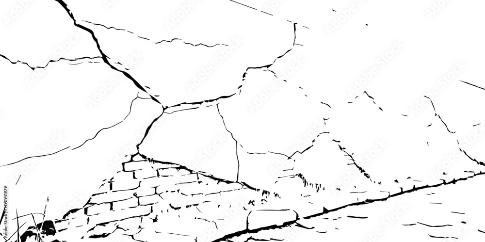 Obraz premium Closeup of dry fissure ground. White dried and cracked ground earth background.Gray crack on earth texture. erosion. 