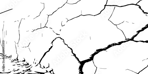 Closeup of dry fissure ground. White dried and cracked ground earth background.Gray crack on earth texture. erosion.	