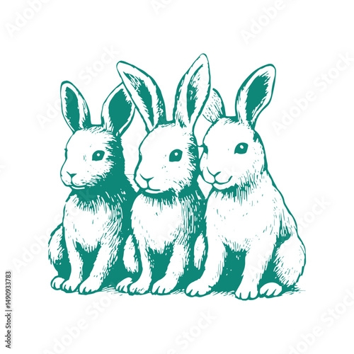 Trio of Cute Bunnies