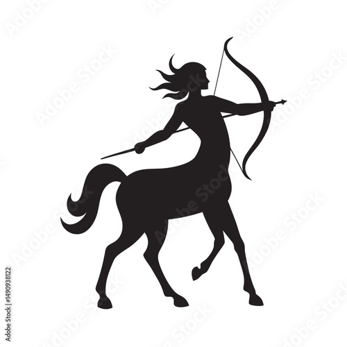 Fantasy Centaur Archer Silhouette
