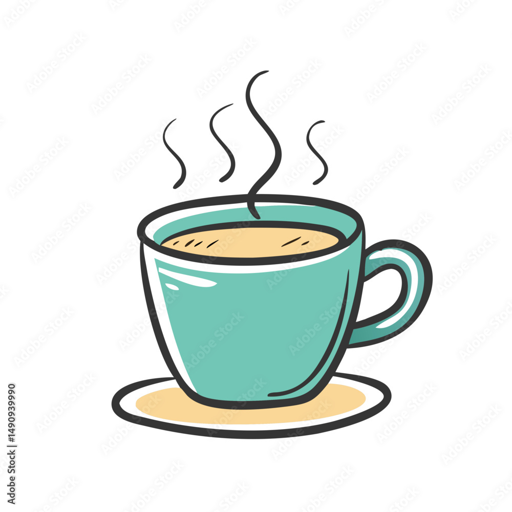 Obraz premium cup with steam icon, cup with steam vector illustration-simple illustration of cup with steam, perfect for cup with steam logos and icons