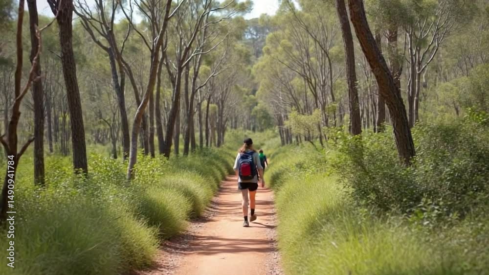 Hiking trail through the bush at Western Australia Hiking trail through the bush at Western Australia