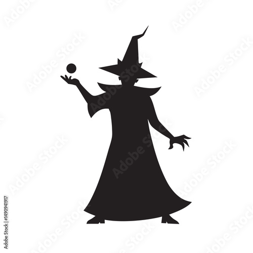 Wizard Casting Magic Spell Silhouette