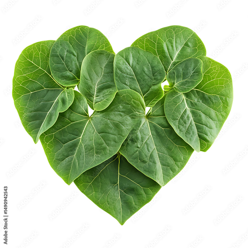 Obraz premium Lush green heart-shaped leaf formation