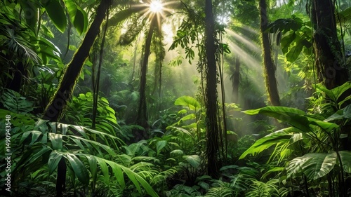 Green prehistoric jungle