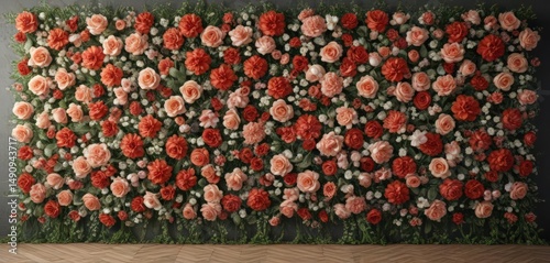 Elegant vintage artificial flower wall, perfect for events or photoshoots ,  party,  floral background,  flowers
