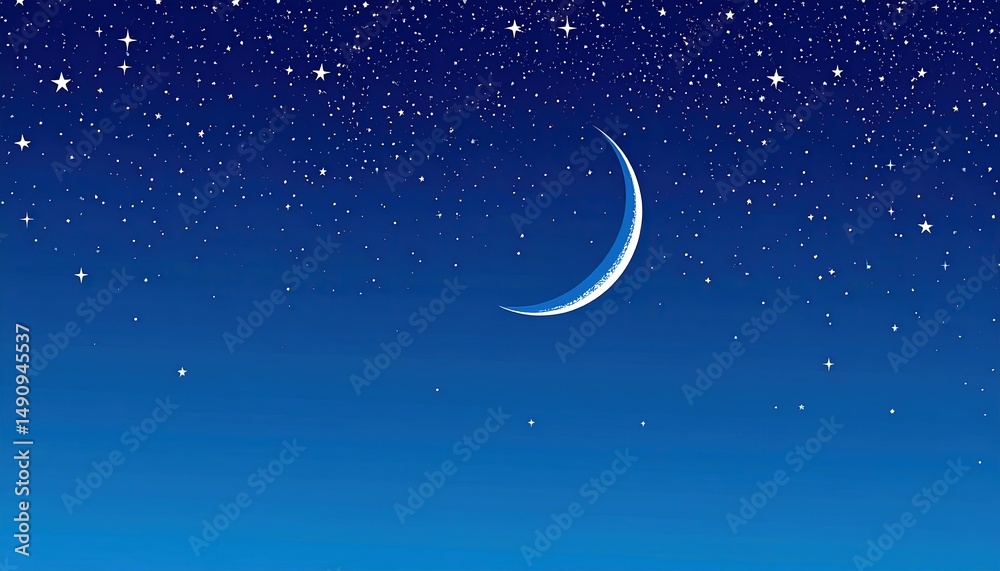 Crescent Moon Night Sky. Crescent Moon Night Sky.