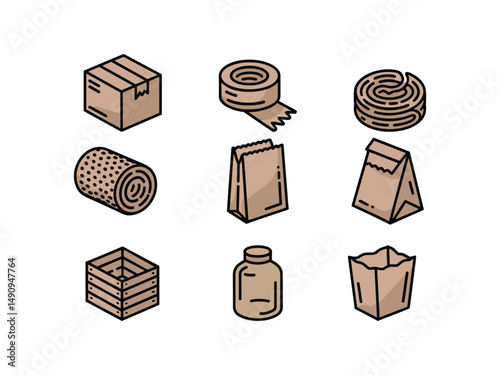 Eco friendly packaging supplies cardboard boxes bags tape