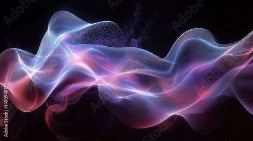 Abstract design with flowing, glowing lines.