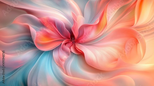 Abstract floral design with soft color blending.