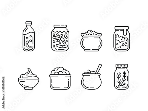 Homemade preserves jars pickles sauces and drinks