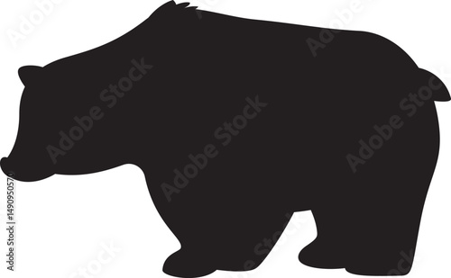 silhouette of bear on a white background