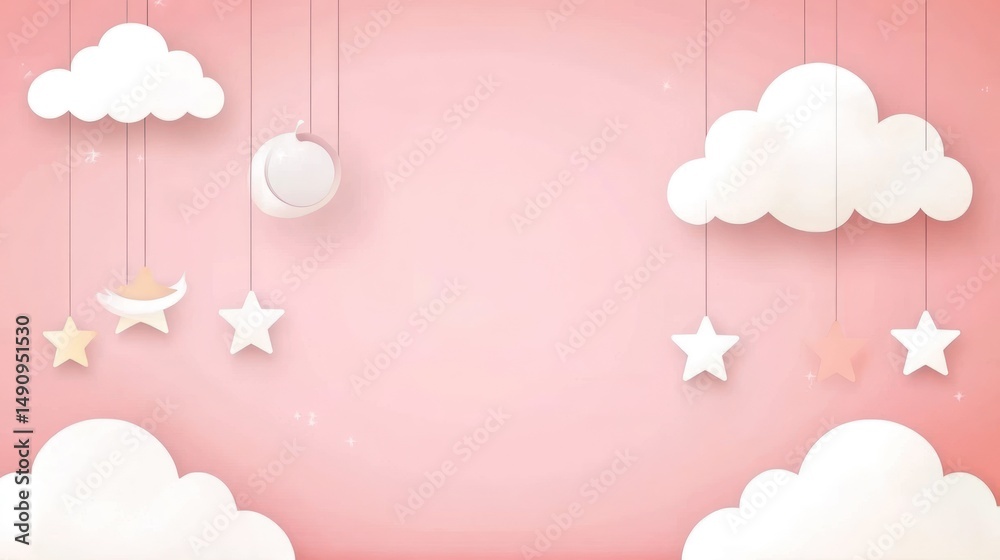 Obraz premium Sweet Dreams: Celestial Mobile for Baby Girl Nursery
