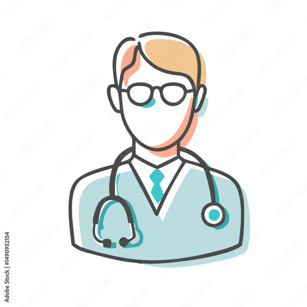 Fototapeta premium doctor icon, doctor vector illustration-simple illustration of doctor, perfect for doctor logos and icons