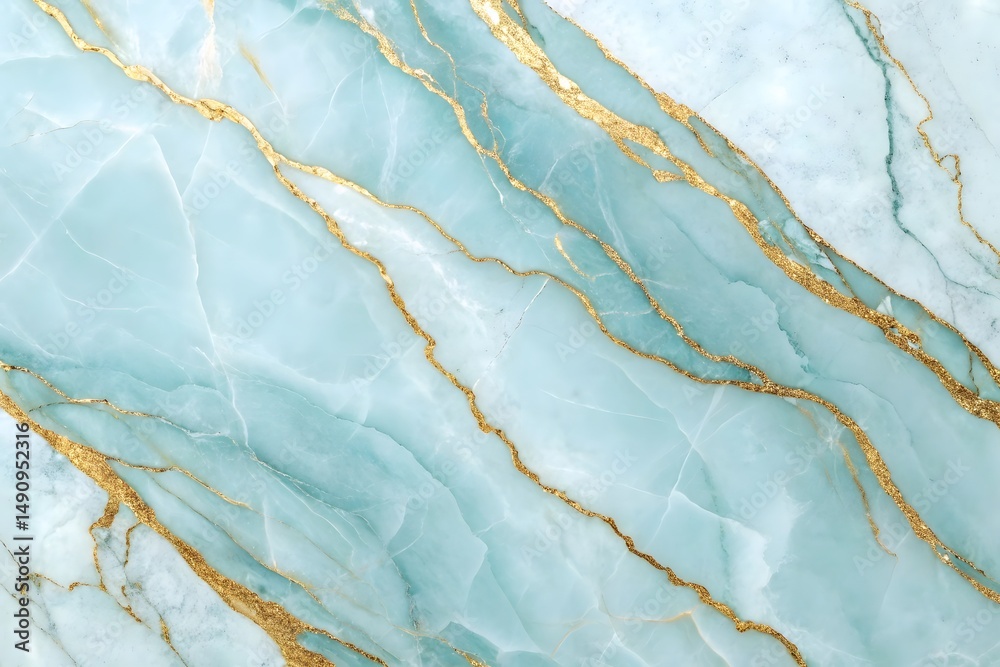 Fototapeta premium Elegant teal and gold marble texture background design