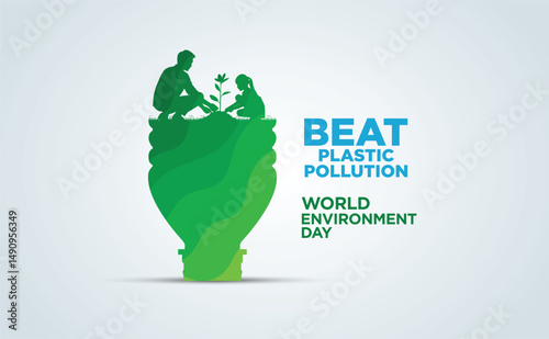 #BeatPlasticPollution, World Environment day concept 2025. 