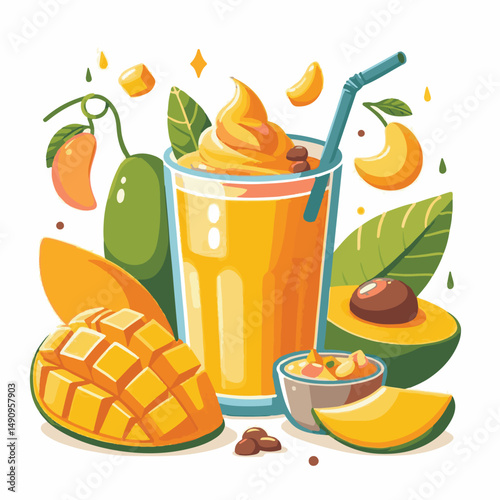 fresh, mango, healthy, fruit, cocktail, lassi, smoothie, vegetarian, summer, tropical, yellow, blended, shake, drink, lassie, background, indian, exotic, dessert, cold, yoghurt, glass, food, freshness