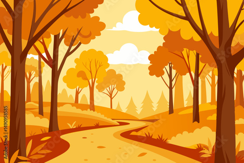 autumn landscape with trees