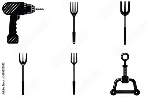 A silverware set featuring an isolated fork, spoon, and knife offers essential metal cutlery for dining