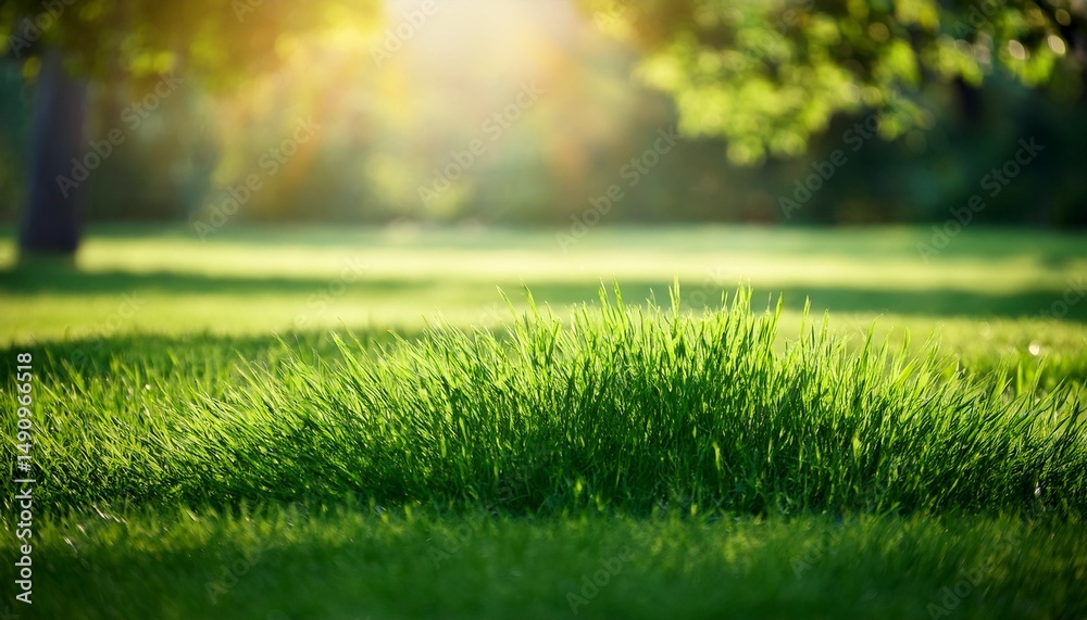 Fototapeta premium green lawn grass in the sun light