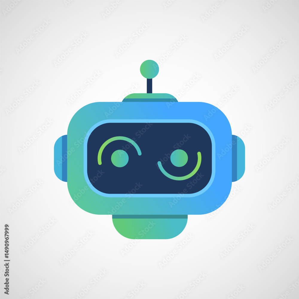 Fototapeta premium AI assistant icon, Robot icon vector illustration