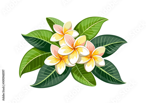 frangipani flower isolated on white background