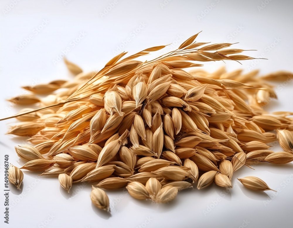 Obraz premium oat with white background selective focus close up shot