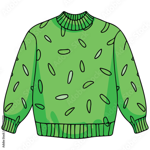 Cozy orange sweater isolated vector illustration