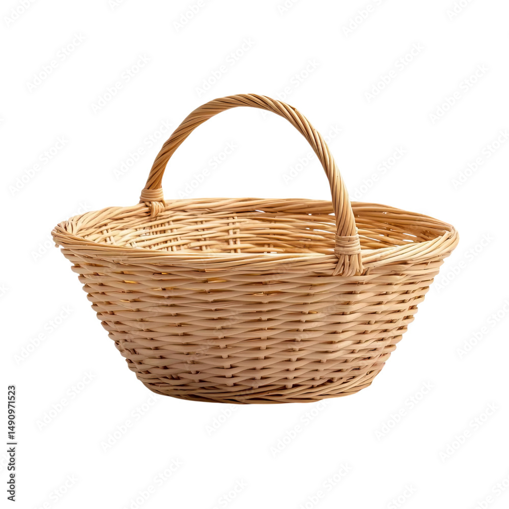 Obraz premium Wicker basket, isolated on a transparent background Png file format