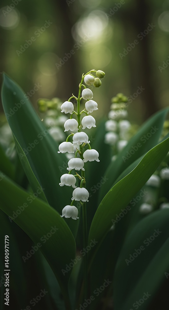 Fototapeta premium Lily of the Valley: Serene Forest Bloom