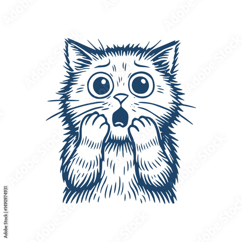 Fluffy Staring Cat