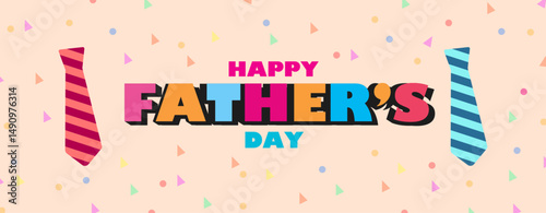 Happy Fathers Day banner style typography to wish dad 