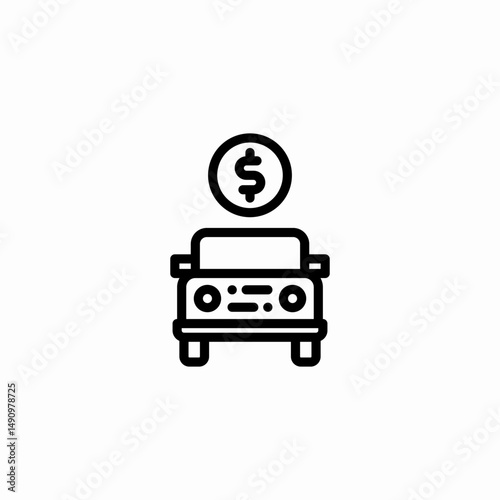 car parking charge icon sign vector