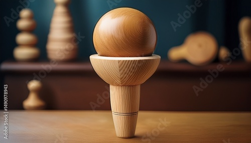 wooden ice cream cone shape kendama toy