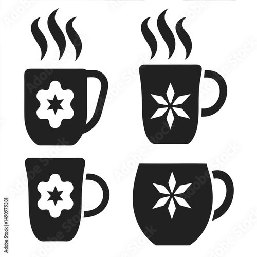 Hot Chocolate Modern Vector Icon Set for Apps