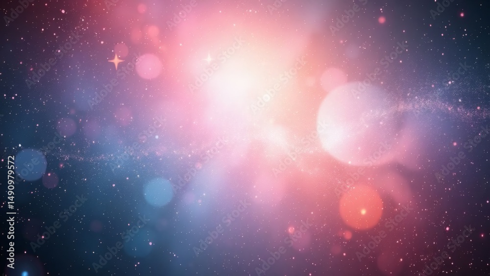 Fototapeta premium Ethereal celestial background displays shimmering cosmic dust and nebulous light.